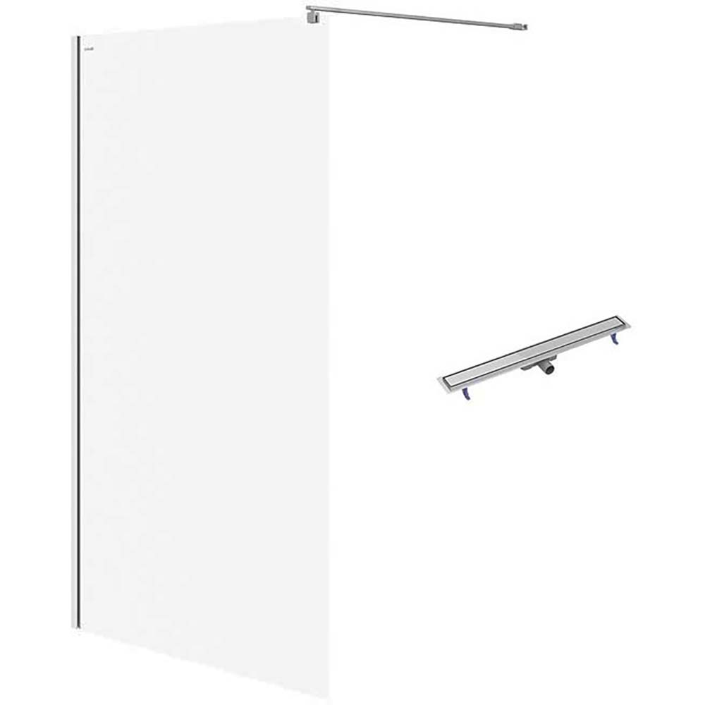 CERSANIT Walk-in sprchový kút MILLE chróm 120x200 lineárny odtok TAKO 90 oceľ S601-243 CERSANIT Walk-in sprchový kút MILLE chróm 120x200 lineárny odtok TAKO 90 oceľ S601-243