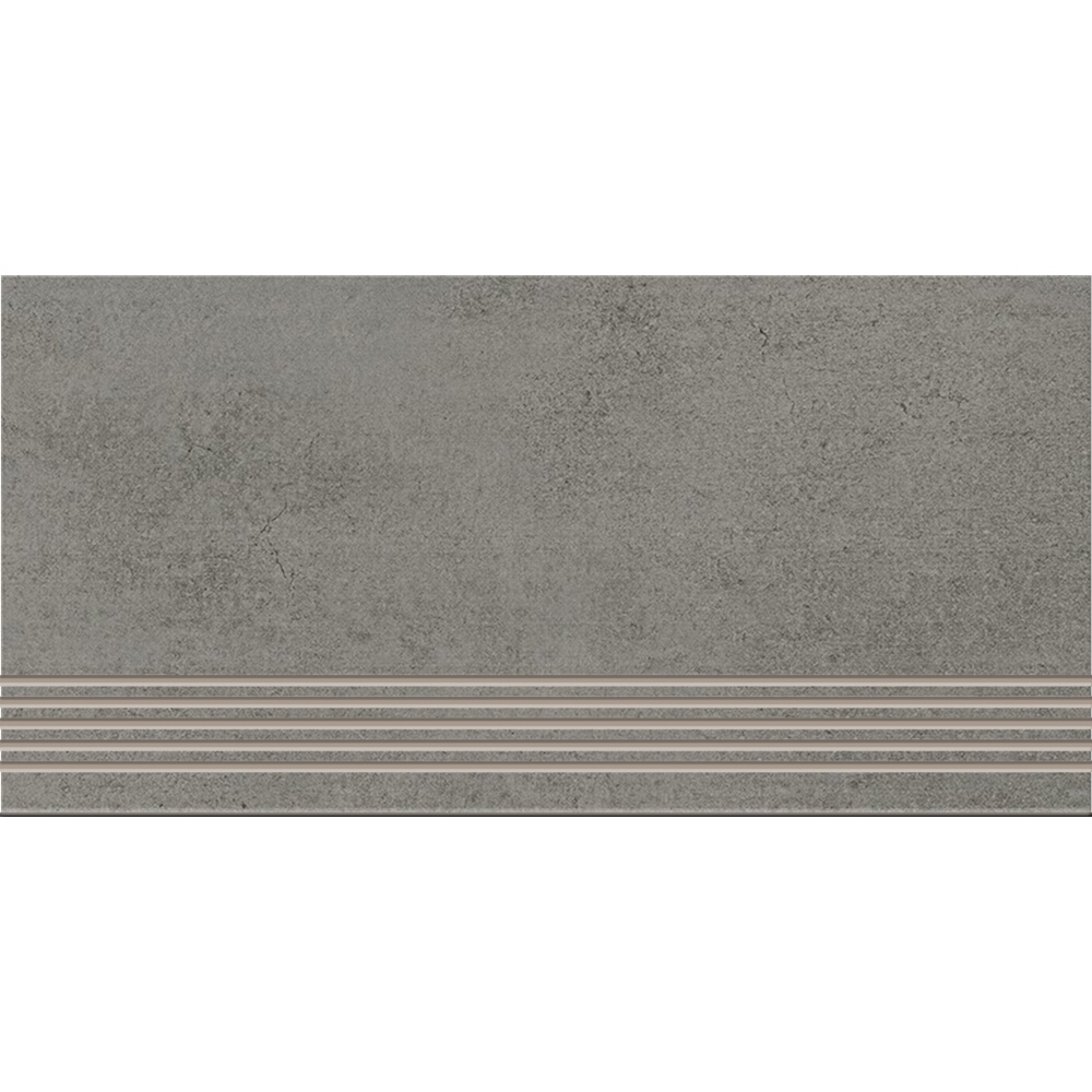 Dlažba Schodovka imitácia betónu FOG grafitová matná 29,8x59,8 cm Cer-Art