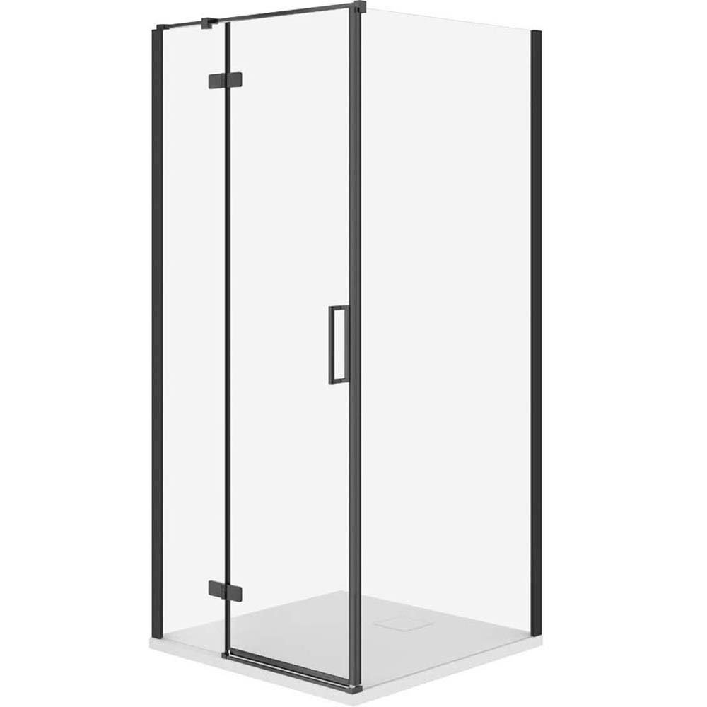Sprchový kút CERSANIT JOTA ľavý čierny 80x80 so sprchovou vaničkou TAKO slim biely S601-173
