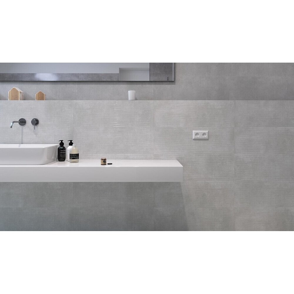Obklad_na_stenu_FLOWER_CEMENTO_grey_structure_mat_24x74_gat._I Obklad na stenu FLOWER CEMENTO grey structure mat 24x74 gat. I