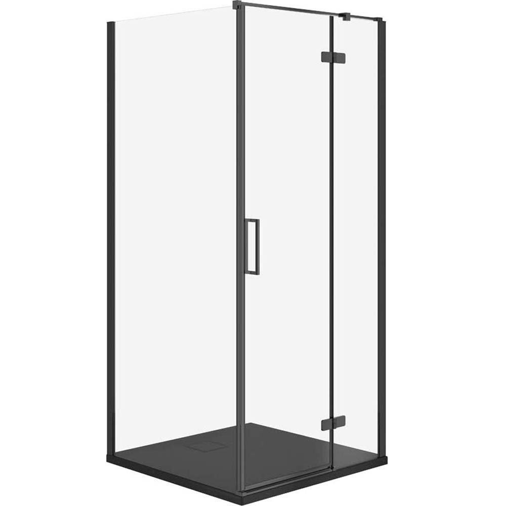 CERSANIT JOTA sprchový kút pravý čierny 80x80 so sprchovou vaničkou TAKO slim čierny matný S601-156