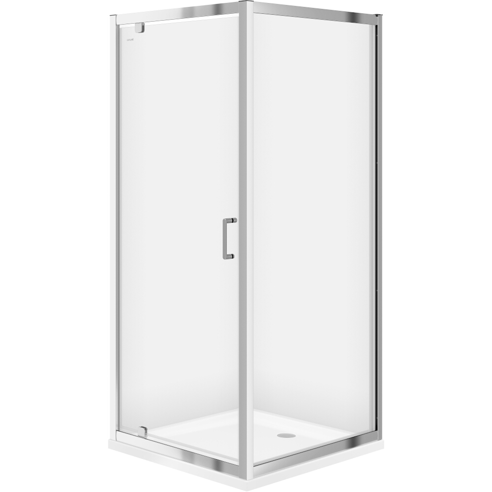 CERSANIT Set: Štvorcový sprchový kút ZIP chróm 80x190 + sprchová vanička TAKO 80x4 S601-111