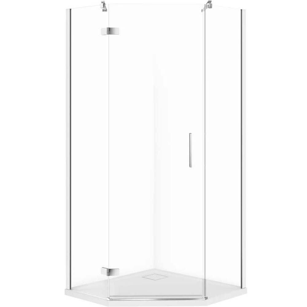 CERSANIT JOTA päťuholníkový sprchový kút ľavý chróm 80x80 so sprchovou vaničkou TAKO slim S601-160