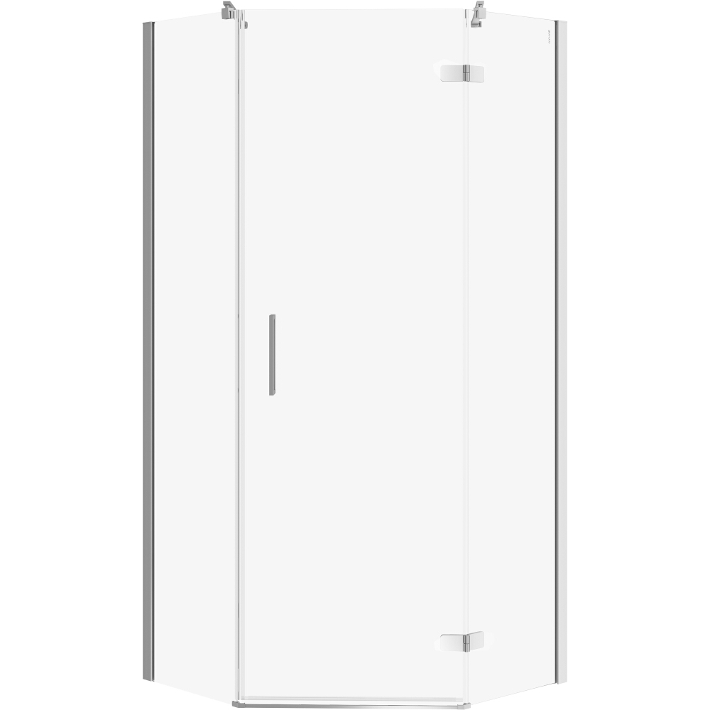 CERSANIT Päťuholníkový sprchový kút JOTA pravý chróm 90x90x195 priehľadné sklo S160-013