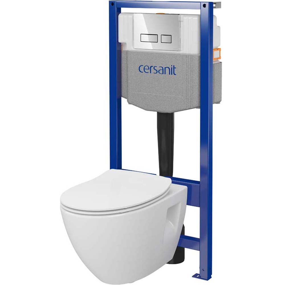 Podomietková súprava CERSANIT SYSTEM 50 mech, misa Moduo Plus, doska, chrómové tlačidlo S701-769