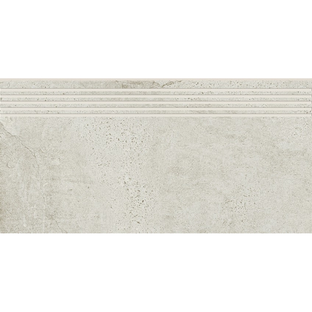 Dlažba Schodovka imitácia kameňa NEWSTONE bílá matná 29,8x59,8 cm Cersanit