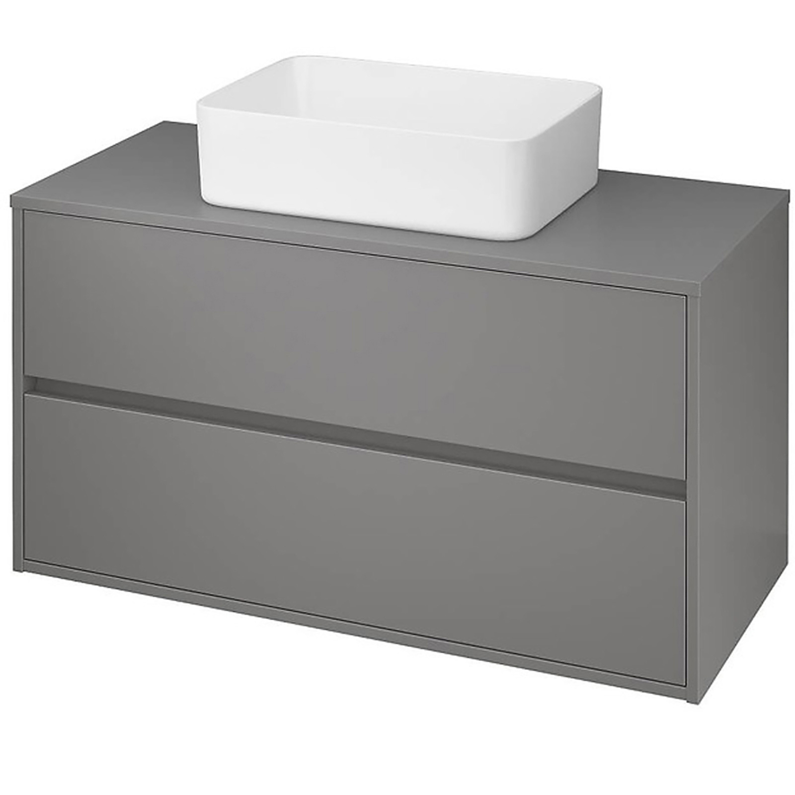 CERSANIT Skrinka pod umývadlo s pracovnou doskou CREA 100 sivá matná S924-020 CERSANIT Skrinka pod umývadlo s pracovnou doskou CREA 100 sivá matná S924-020