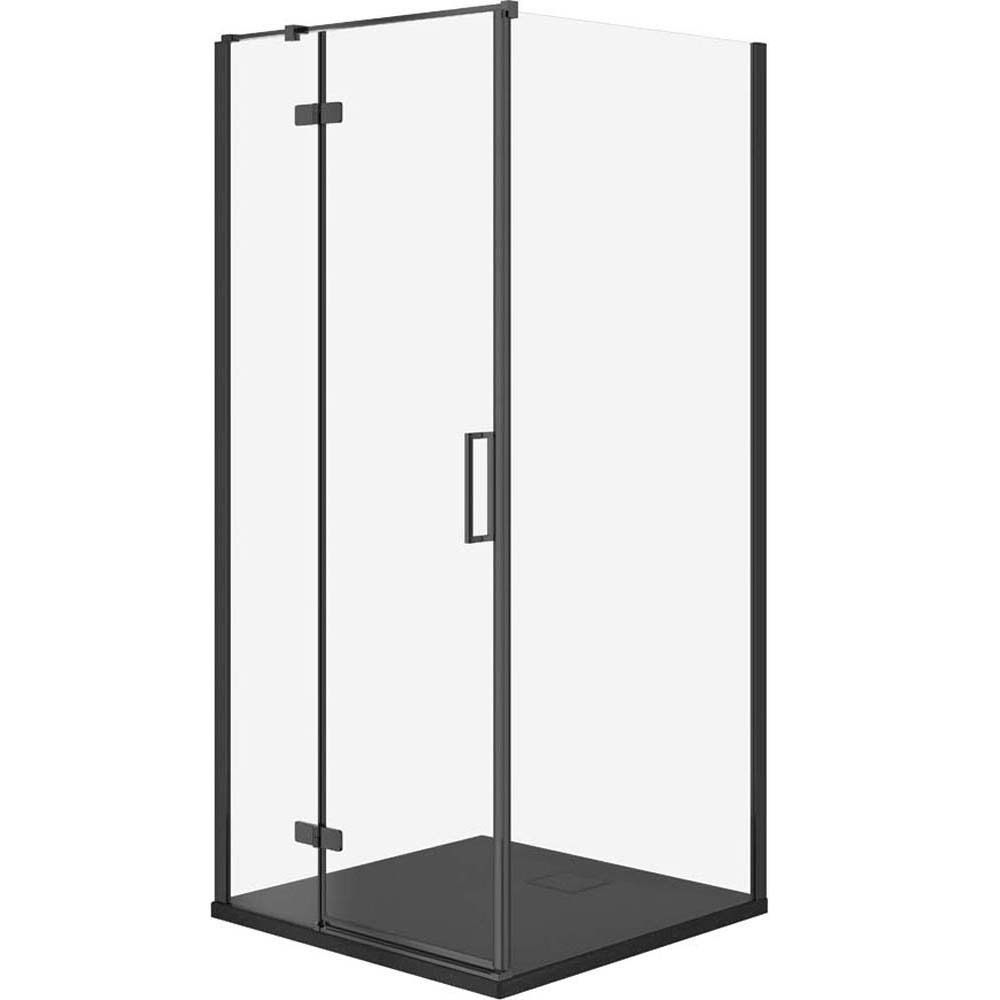 Sprchový kút CERSANIT JOTA ľavý čierny 90x90 so sprchovou vaničkou TAKO slim čierny matný S601-157