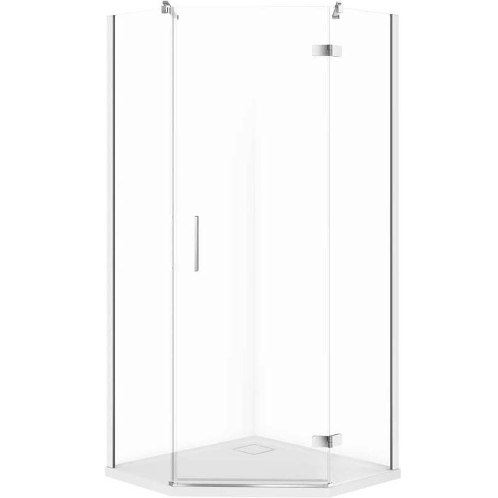 CERSANIT JOTA päťuholníkový sprchový kút pravý chróm 90x90 so sprchovou vaničkou TAKO slim S601-163