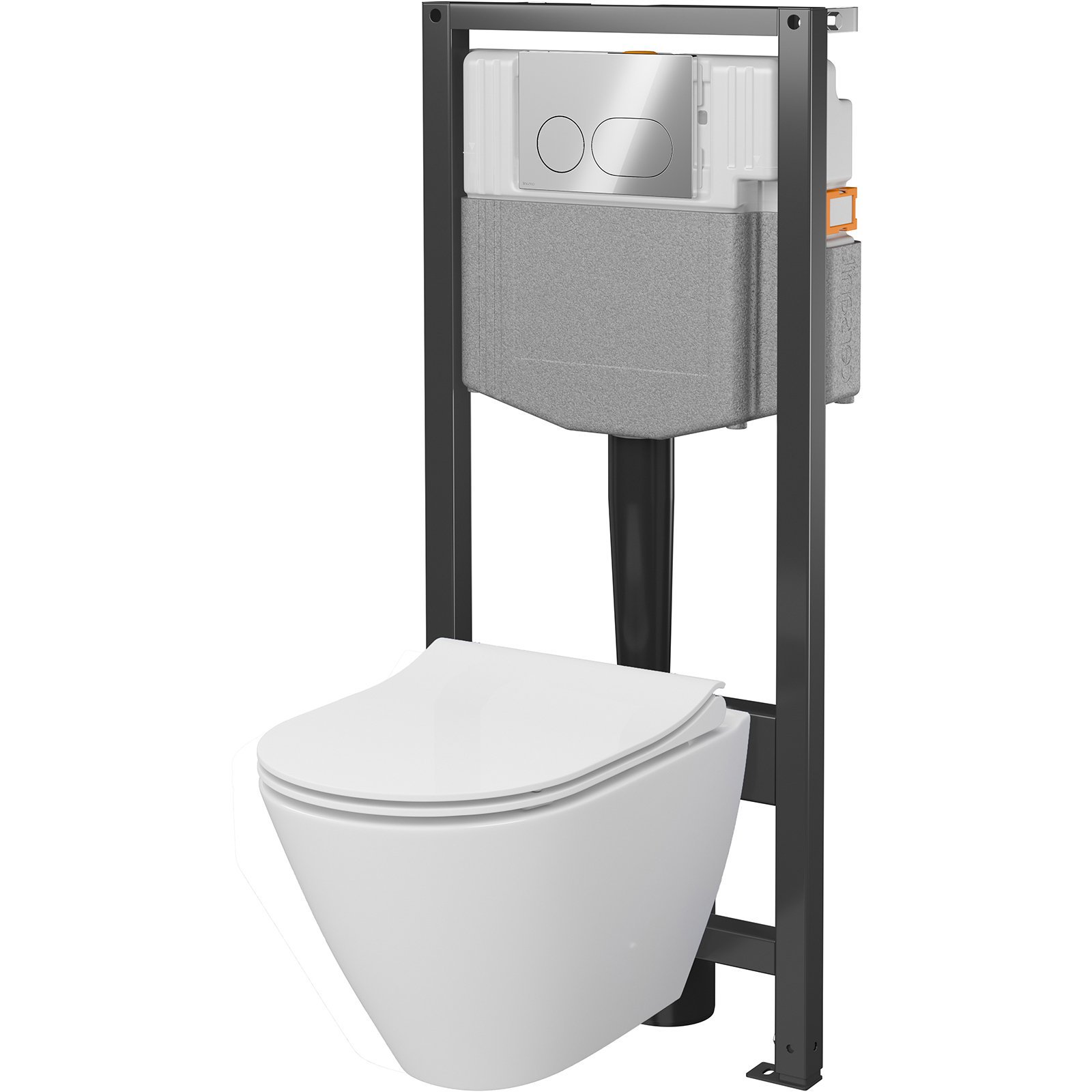 CERSANIT Zapustená sada SYSTEM 50 mechanická, bowl CITY OV, doska, chrómovaná S4003-022