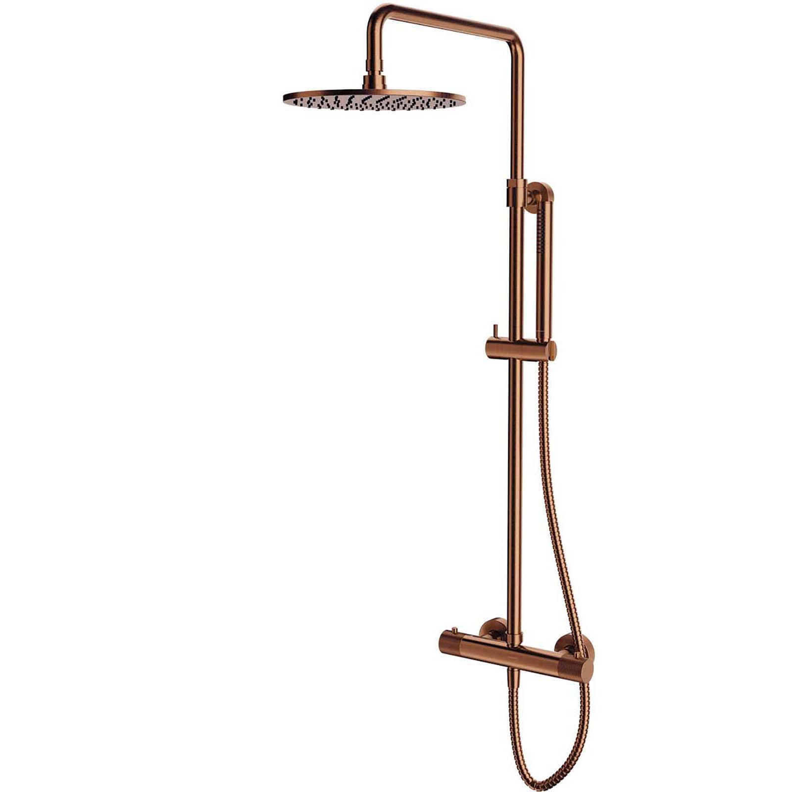 OMNIRES termostatický sprchový systém CONTOUR povrchovo montovaný z brúseného medeného CT8044CPB