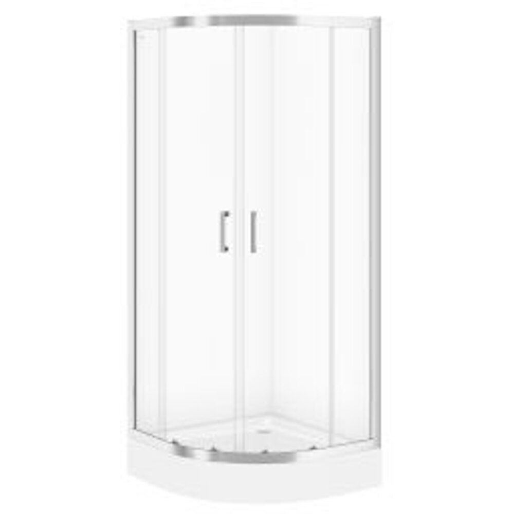CERSANIT Polkruhový sprchový kút BASIC 80x185 so sprchovou vaničkou TAKO 80x16 S601-117