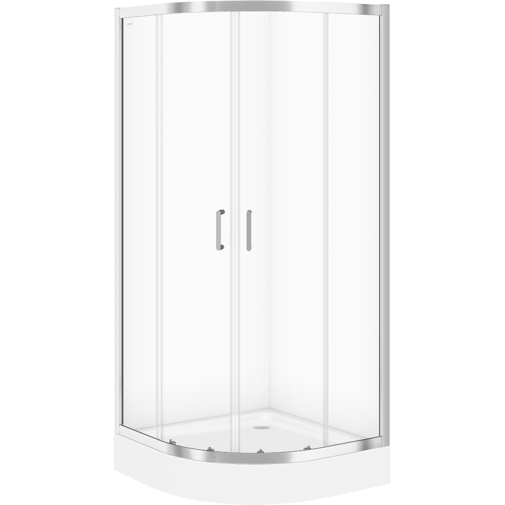 CERSANIT Polkruhový sprchový kút ZIP chrómové priehľadné sklo 90x190 S154-002