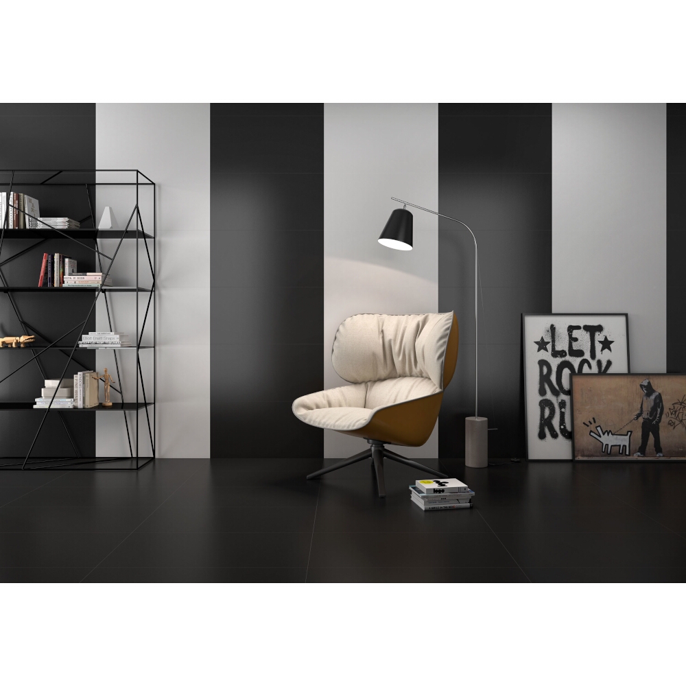 Glazovaný_gres_hiszpański_Geotiles_CROMATIC_Black_60x60_gat._I Glazovaný gres hiszpański Geotiles CROMATIC Black 60x60 gat. I