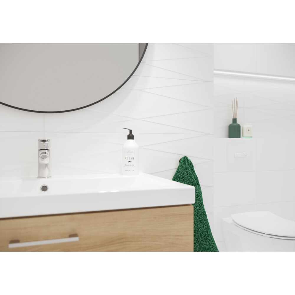 OBKLAD BLANKA GEO WHITE STRUCTURE SATIN 24X74 