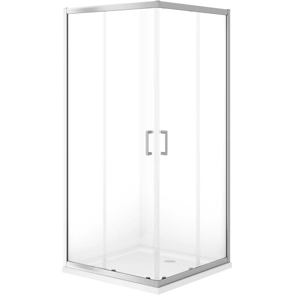 Sprchový kút s chrómovým profilom CERSANIT VERSO so sprchovou vaničkou TAKO 90X90 cm S601-251