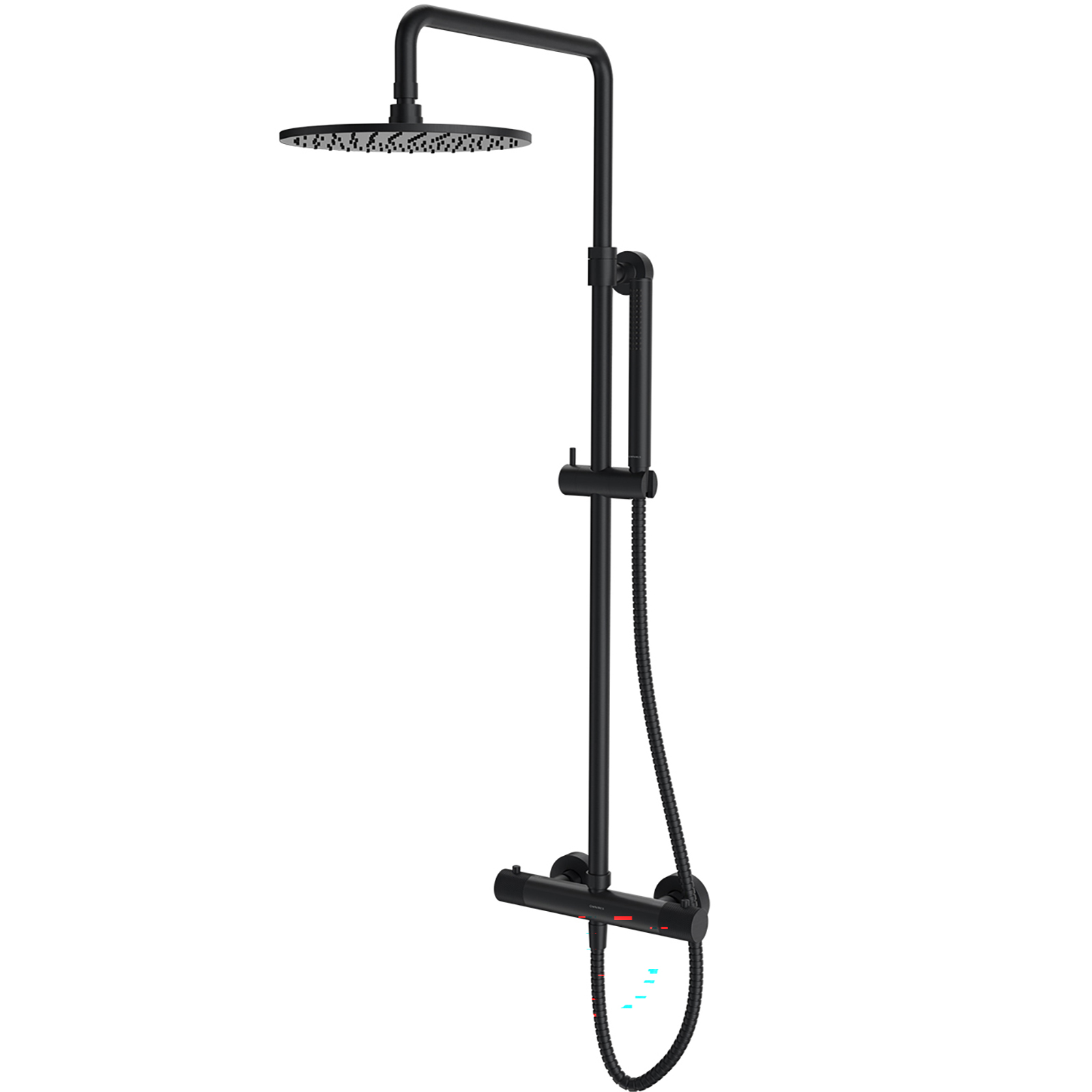 OMNIRES Termostatický sprchový systém CONTOUR povrchovo montovaný kartáčovaný antracitový CT8044AT