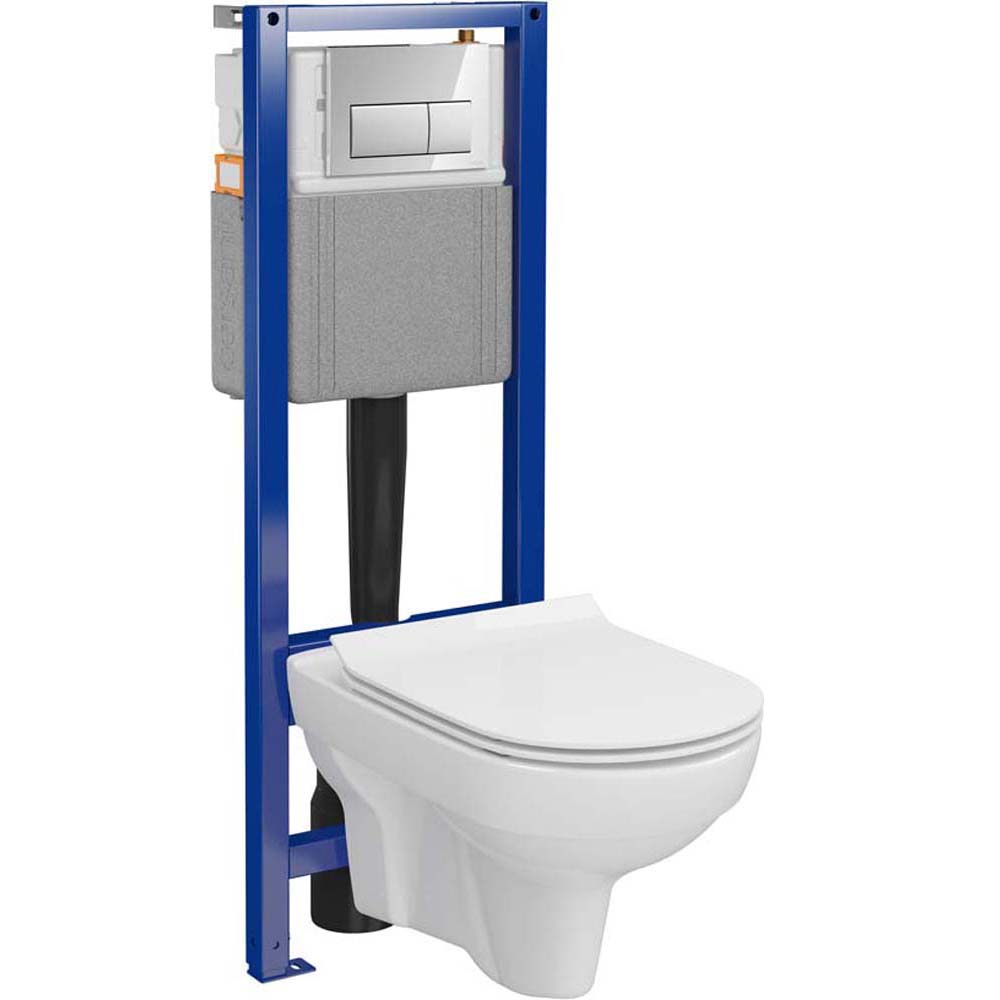 CERSANIT CROMO SYSTEM 40 mechanická podomietková súprava, CITY misa, sedadlo, tlačidlo S701-827