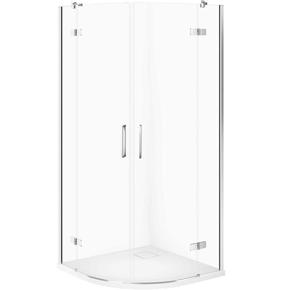 CERSANIT Set polkruhový sprchový kút JOTA 80x80 chróm, sprchová vanička TAKO SLIM biela S601-434