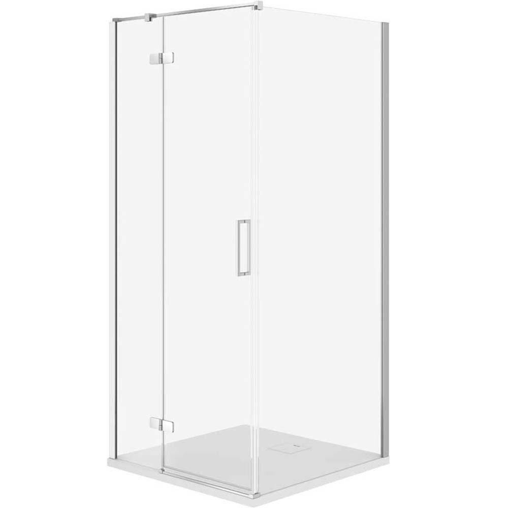 Sprchový kút CERSANIT JOTA ľavý chróm 80x80 so sprchovou vaničkou TAKO slim biely matný S601-151