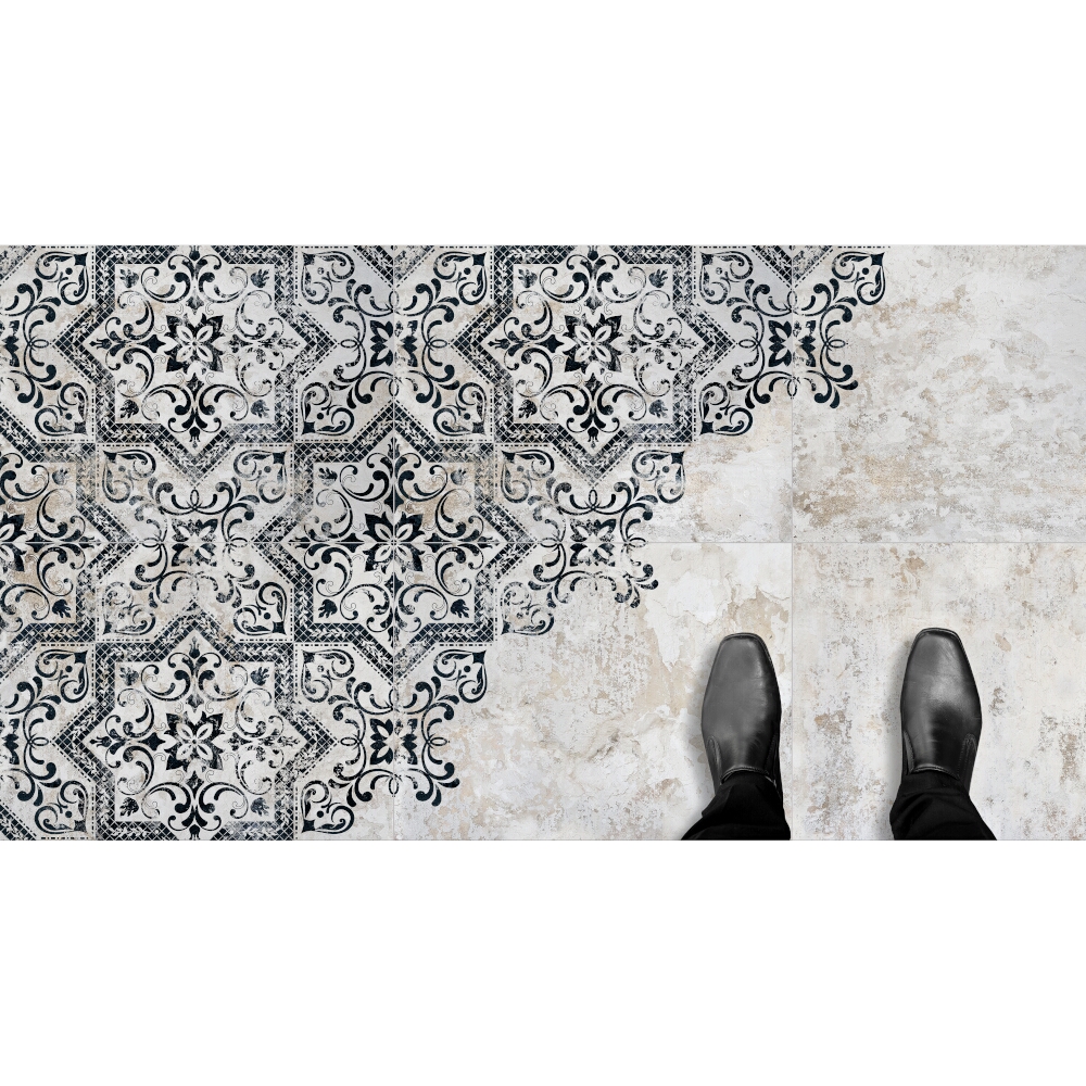 Glazovaný_gres_hiszpański_Absolut_Keramika_MINDANAO_DECOR_black_satin_60,8x60,8_gat._I Glazovaný gres hiszpański Absolut Keramika MINDANAO DECOR black satin 60,8x60,8 gat. I