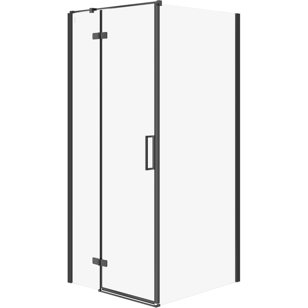 CERSANIT Rohový sprchový kút JOTA ľavý čierny 90x90x195 priehľadné sklo S160-003