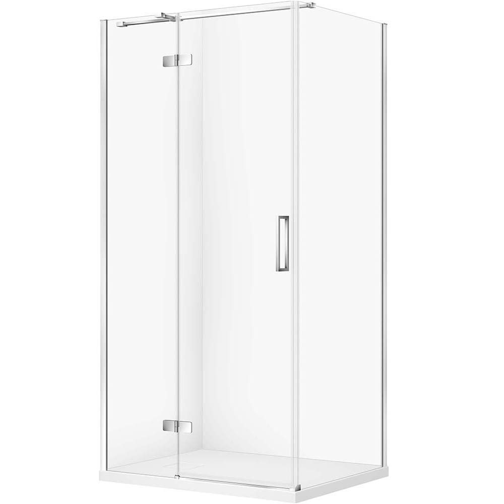 CERSANIT Sada obdĺžnikový sprchový kút JOTA ľavý 100x80 chróm, sprchová vanička TAKO SLIM biela S601-423