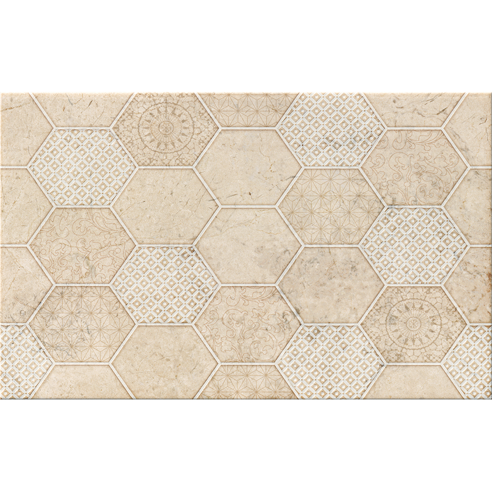 OBKLAD COMMO CAPPUCINO HEXA DECOR 25X40