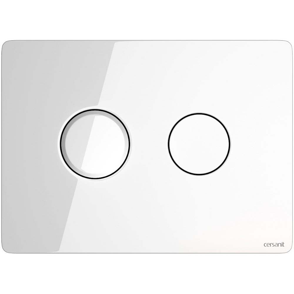 CERSANIT Pneumatické ovládacie tlačidlo ACCENTO CIRCLE biele sklo S97-055