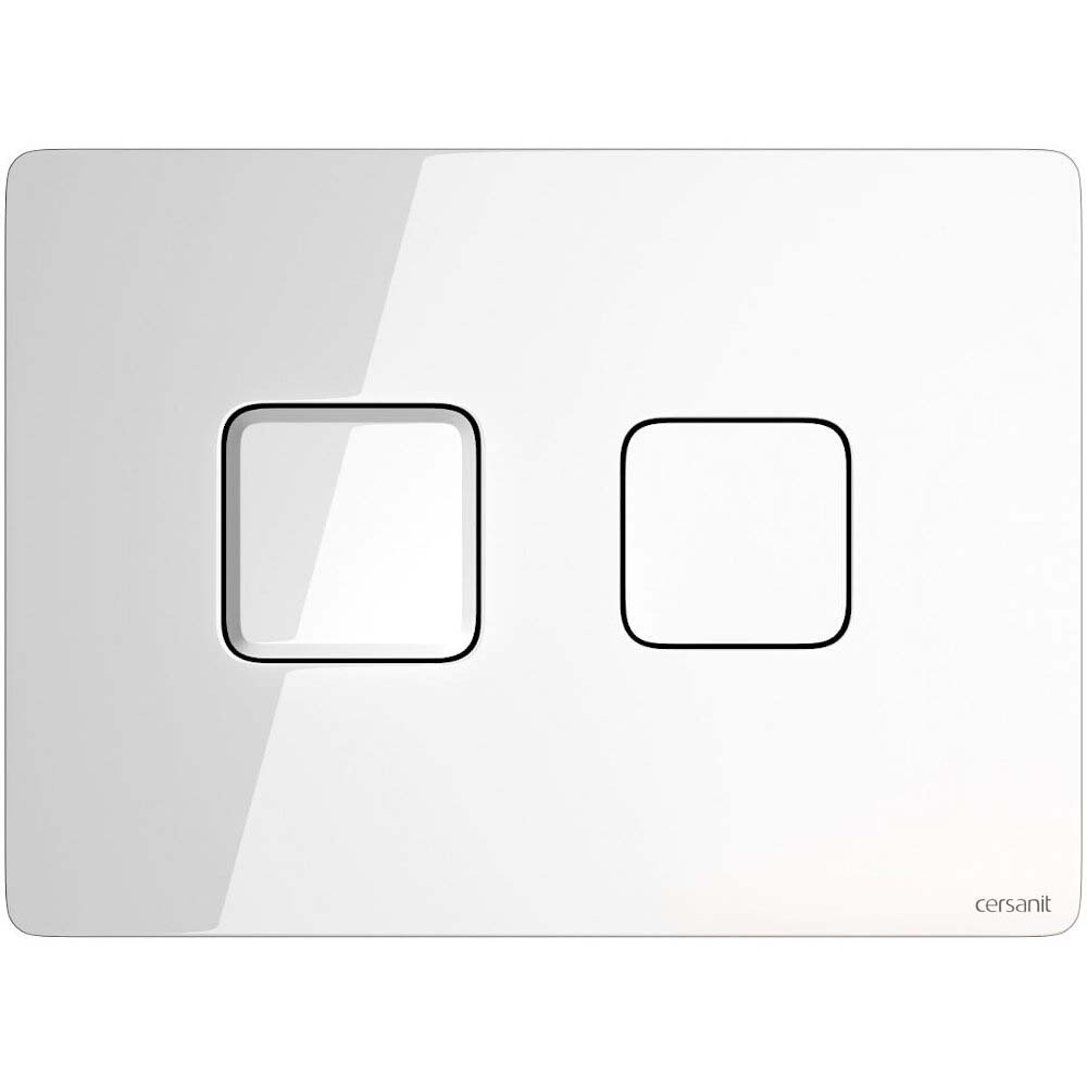CERSANIT Pneumatické ovládacie tlačidlo ACCENTO SQUARE biele sklo S97-054