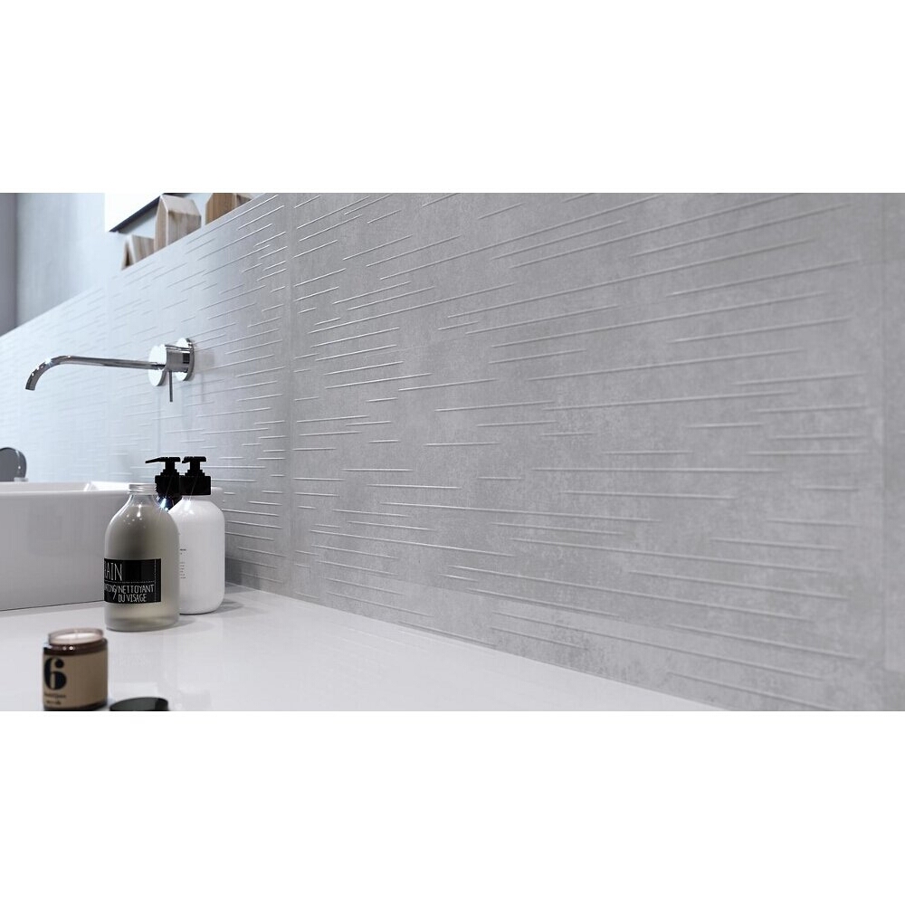 Obklad_na_stenu_FLOWER_CEMENTO_grey_structure_mat_24x74_gat._I Obklad na stenu FLOWER CEMENTO grey structure mat 24x74 gat. I