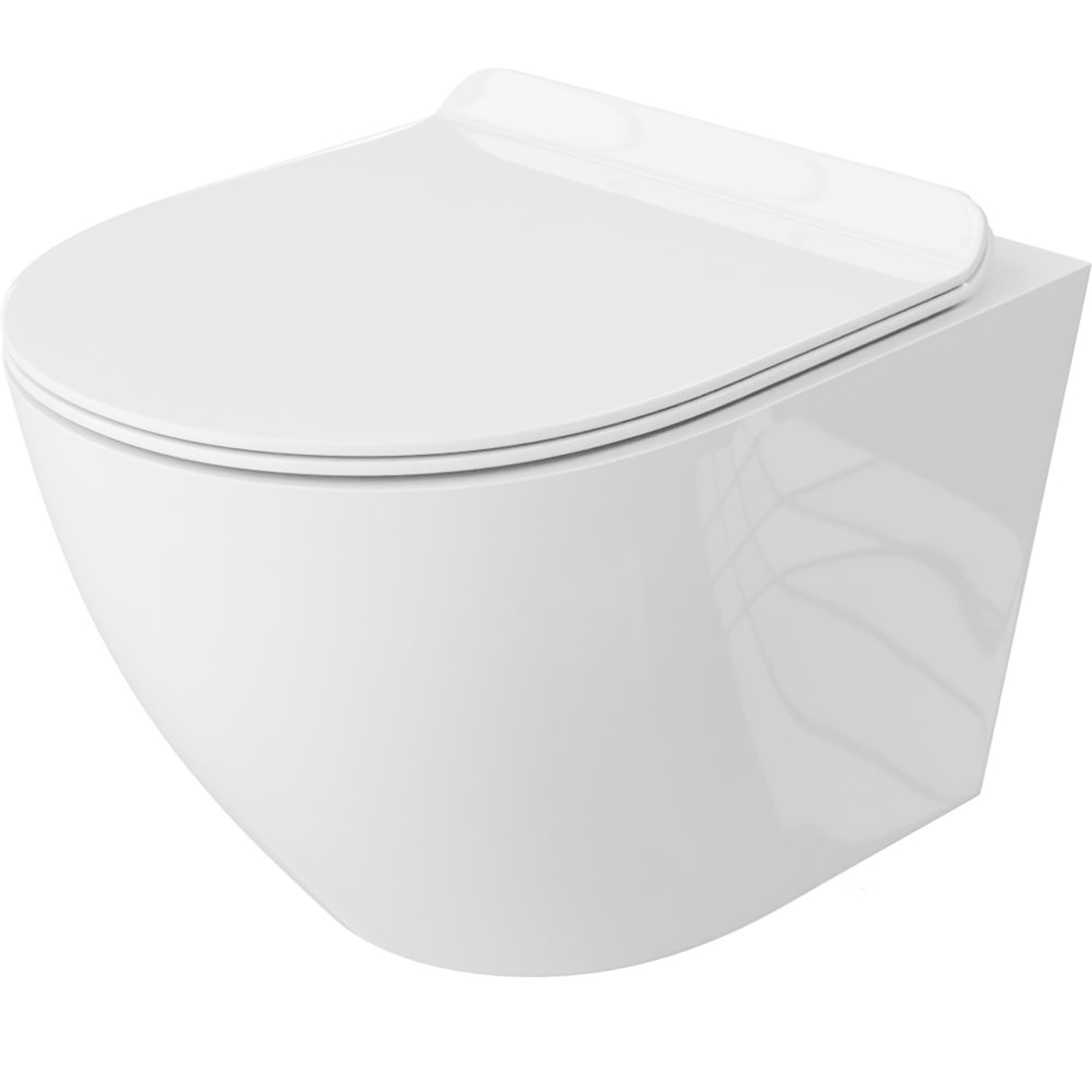 LAVITA zavesená záchodová misa SOFI SLIM bezokrajová s bielym duroplastovým sedadlom