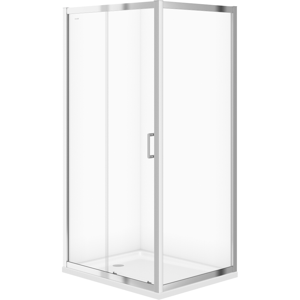 CERSANIT Posuvný sprchový kút ZIP chrómové priehľadné sklo 100x80x190 S154-003