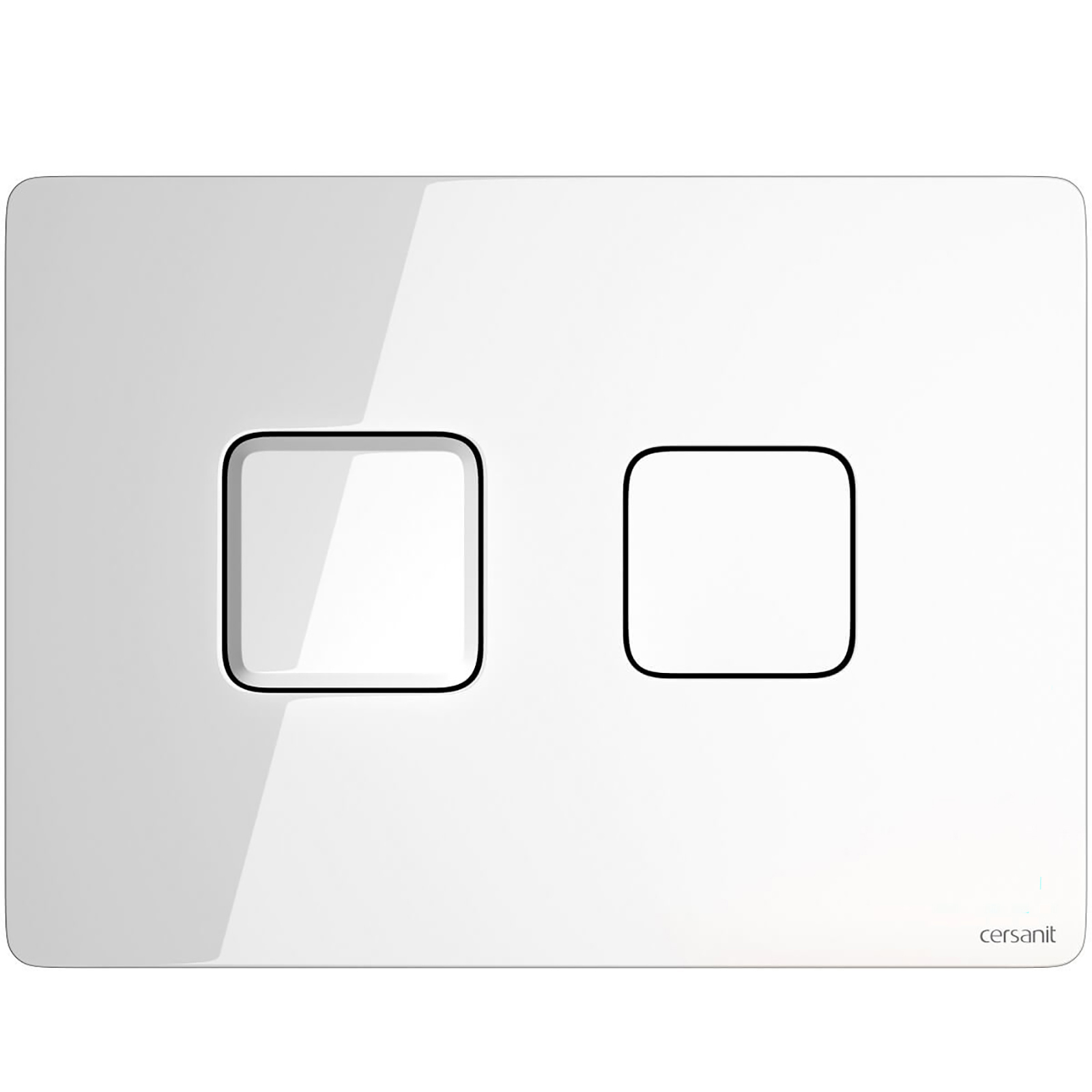 CERSANIT Pneumatické ovládacie tlačidlo ACCENTO SQUARE biele sklo S97-054