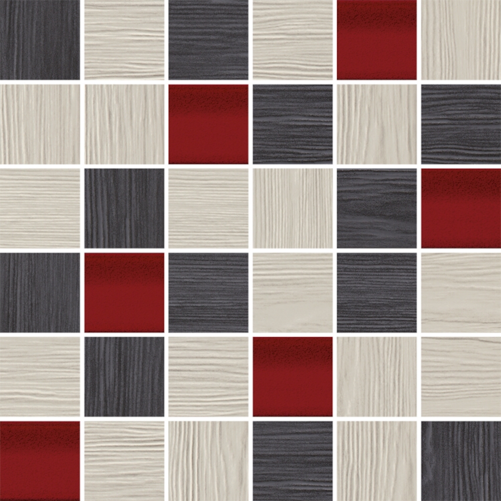 OBKLAD MOZAIKA DECO WHITE/GREY MAT 29,7X29,7