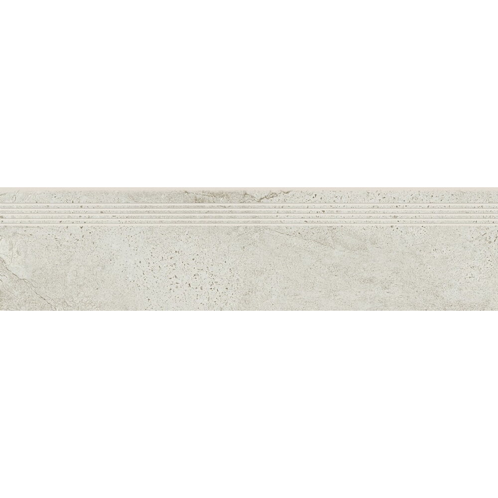 Dlažba Schodovka imitácia kameňa NEWSTONE bílá matná 29,8x119,8 cm Cersanit
