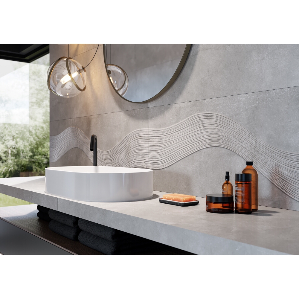 Obklad na stenu CONCRETE SEA grey structure mat 39,8x119,8 gat. I