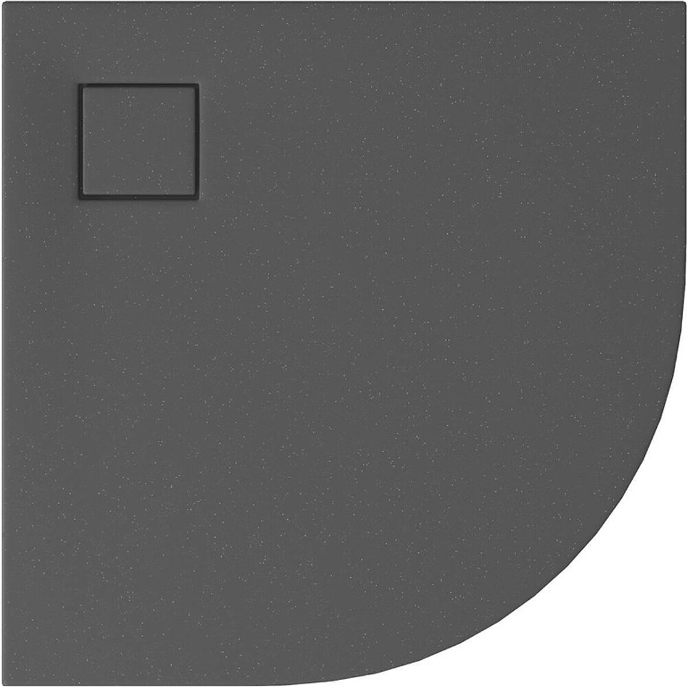 CERSANIT Polkruhová sprchová vanička SET B453 TAKO SLIM 90x4 sivá matná + sifón (VIRT) S932-160