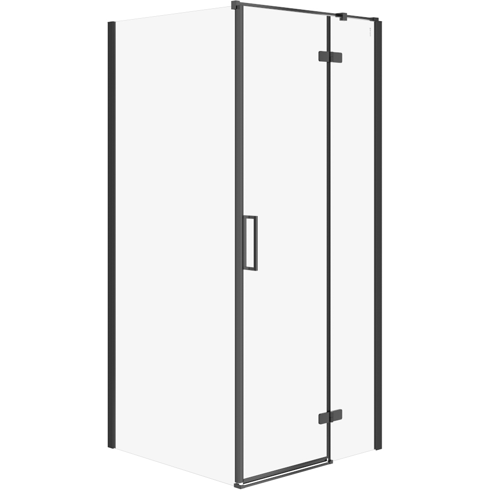 CERSANIT Rohový sprchový kút JOTA pravý čierny 90x90x195 priehľadné sklo S160-004