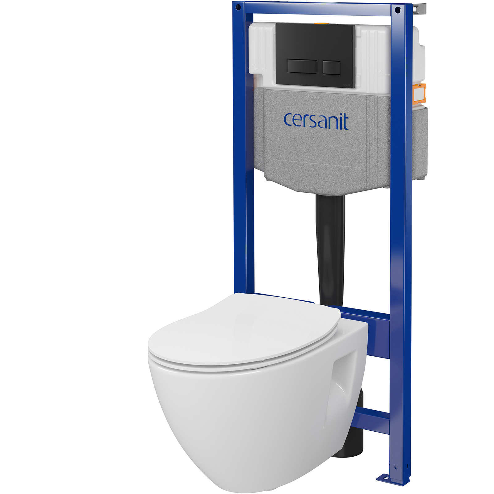 Podomietková súprava CERSANIT SYSTEM 50 mech, misa Moduo Plus, doska, gombík čierny matný S701-766 Podomietková súprava CERSANIT SYSTEM 50 mech, misa Moduo Plus, doska, gombík čierny matný S701-766